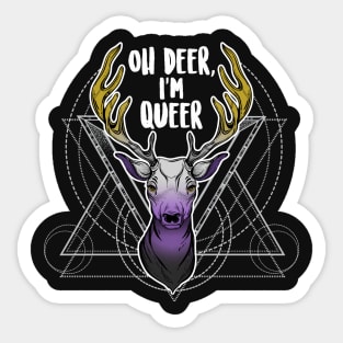 Nonbinary: Oh Deer, I'm Queer Sticker